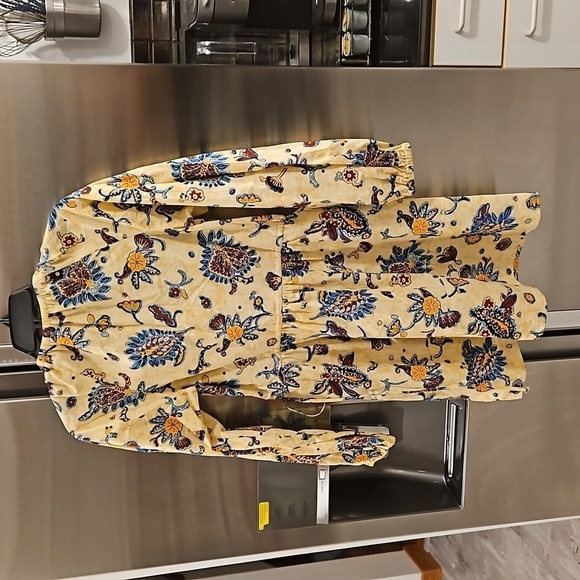 💕A.L.C.💕 Myra Paisley Long Sleeve Shift Dress ~ Apricot Abstract Floral 2 - Picture 12 of 16